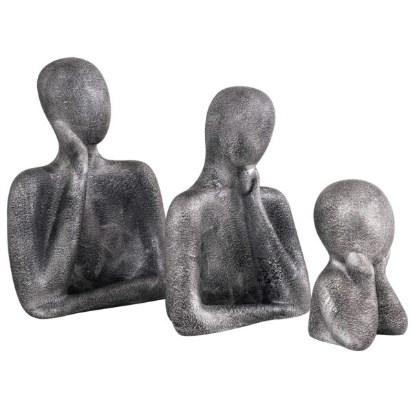 FAMILY Of Three Ornaments  Abstract Home Souvenirs Statues Decoration for Home Character gray - Image 2