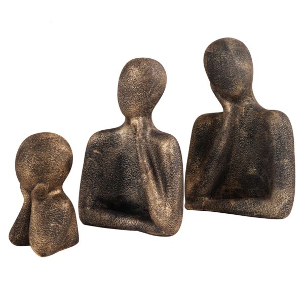 FAMILY Of Three Ornaments  Abstract Home Souvenirs Statues Decoration for Home Character brown - Image 4