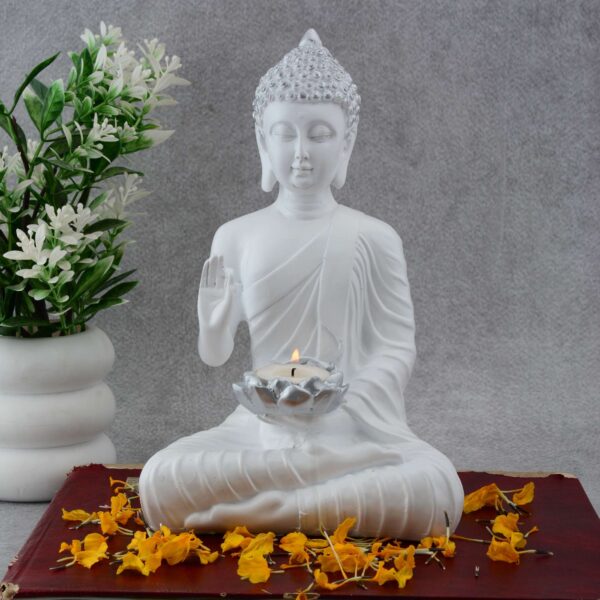 Buddha Idol Statue Showpiece Gift Gifting Item Polystone Home Decor Decoration - Image 3